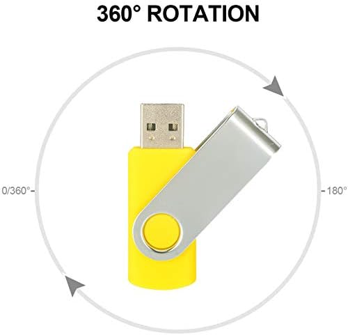 Alihelan 8 GB USB Flash Drive 5 Pack – Vibrant Swivel Memory Sticks with LED Indicator for Seamless Data Transfer, Ideal for Personal and Professional Use – USB 2.0 Portable Storage in Black, Red, Purple, Yellow, and White – Perfect for Easy File Sharing and Backup