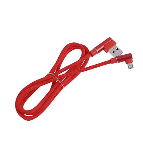 90-Degree USB Micro Cable – 1 m Nylon Braided Right Angle Charger for Universal Phones – Fast 2.4 A Data Transmission – Durable & Tangle-Free Connectivity Solution for Enhanced Performance