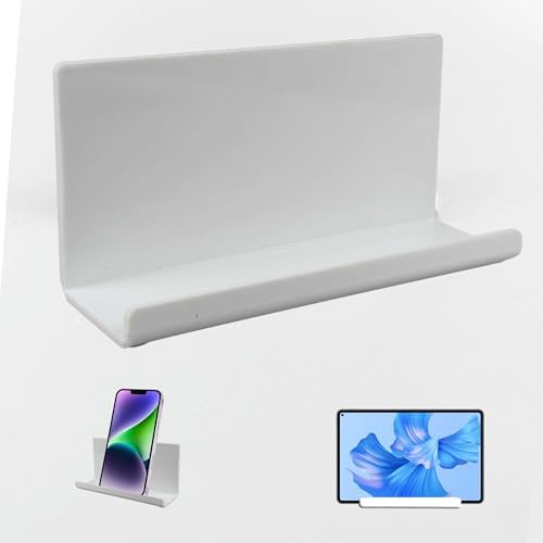 Clear Acrylic Wall-Mounted Tablet Holder – Sleek Charging Station for i Pads, Kindles, and Smartphones – Innovative Remote Control Organizer for Modern Homes and Offices – Maximize Space with Easy Access Design – Durable and Stylish Storage Solution for Clutter-Free Living