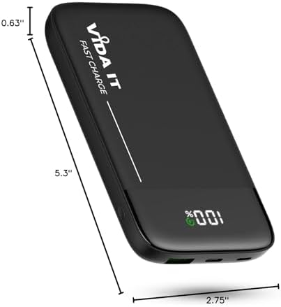 Ultimate 10,000 m Ah Power Bank for Heated Jackets & Accessories – Vida IT Ultra-Fast Charging USB-C Portable Charger with LED Display for i Phone & Samsung – Reliable Battery Pack for Cold Weather Adventures