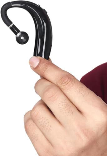 Revolutionary Men’s MBT500 Single Ear Bluetooth Headset – Advanced V5.0 Wireless Technology with Noise Cancellation for Crystal-Clear Calls, Extended Battery Life, Ergonomic Design for Comfort, Ideal for Professionals on the Move, Sleek Black Finish for Modern Aesthetics