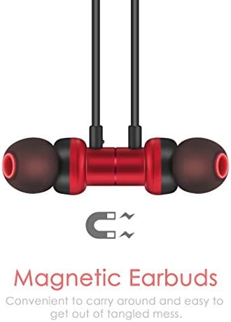 PALOVUE Lightning Earphones – Premium Magnetic In-Ear Earbuds with Built-In Mic & Controller for i Phone Models 13/12/11 Pro Max/X/XS Max/XR/8/7 – Stylish Earflow Plus Metallic Red Design for Superior Comfort and Sound Quality