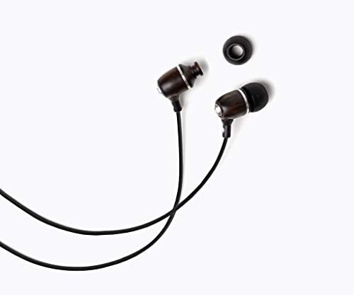 Experience Premium Sound with Symphonized Bling Genuine Wood In-Ear Noise-Isolating Headphones – Eco-Friendly Design, Built-In Mic, and Tangle-Free Nylon Cable for Enhanced Audio Compatibility in Gray