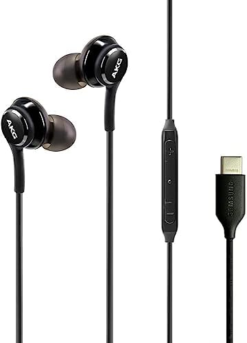 Premium USB Type C Earphones for Samsung Galaxy S23/S22/S21/S20 & Note 10+ | Braided Comfort In-Earbuds with Enhanced Sound Quality – Tangle-Free Design for Music Lovers and Professionals