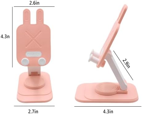 Cute Rabbit 2-Pack Foldable Phone Stand Holder: 360-Degree Adjustable Desk Accessory for All Smartphones – Stylish Functionality and Enhanced Compatibility for Everyday Use