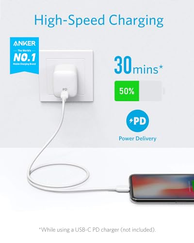 Anker 6 ft USB C to Lightning Cable – MFi Certified Fast Charging Cable for i Phone 13 Pro, 12 Pro Max & Air Pods Pro – Durable Design with Power Delivery Support – Tangle-Free Connectivity for Effortless Use