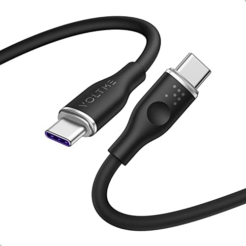VOLTME 100 W USB C Fast Charge Cable – 6 ft E-Marker Type C to Type C Charger for Mac Book Pro 2021, i Pad Pro 2021, Galaxy S21, Pixel, & Switch – Premium Durability and Enhanced Compatibility for Rapid Power Delivery