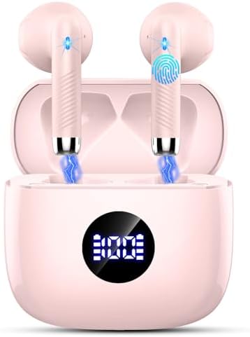 Experience the Future of Sound with Bluetooth 5.4 Wireless Earbuds – IP7 Waterproof, 40-Hour Playtime, and Advanced Noise Cancelling Mics for Crystal-Clear Audio Clarity – LED Display Charging Case Included for Effortless Monitoring and USB-C Quick Charge Convenience. Immerse Yourself in Hi-Fi Stereo Sound During Any Activity, From Workouts to Relaxation, Thanks to Ergonomic Design for All-Day Comfort and Unmatched Durability. Perfect for Audiophiles and Casual Listeners Alike, These Cutting-Edge Earbuds Offer Unrivaled Performance and Seamless Device Compatibility – Elevate Your Audio Experience Today!
