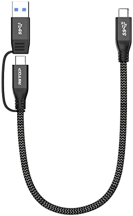 RIITOP 20 Gbps USB 3.2 C to C Cable – 1 FT Braided Type C to A Adapter for External M.2 SSD – Fast Charging & Data Transfer Solution with E-Marker Chipset for Optimal Performance and Compatibility