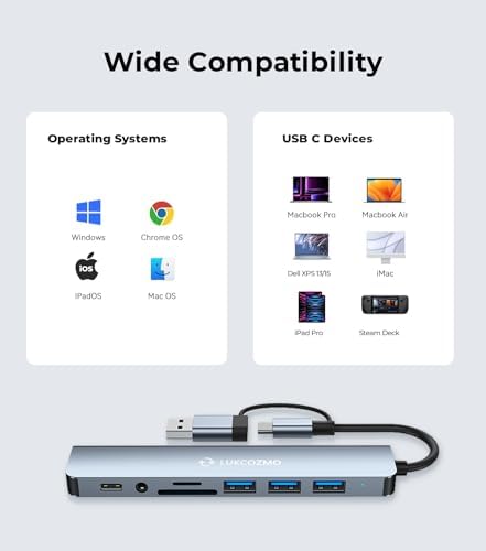 Elevate Your Digital Workspace with the Ultimate 7-in-1 USB C Hub & USB Splitter – Lightning-Fast Data Transfer for Mac Book, Dell, HP Laptops, and Smartphones – All-in-One Port Extender Featuring TF/SD Card Reader and Audio Output – Compact, Durable Accessory for Seamless Connectivity and Enhanced Productivity