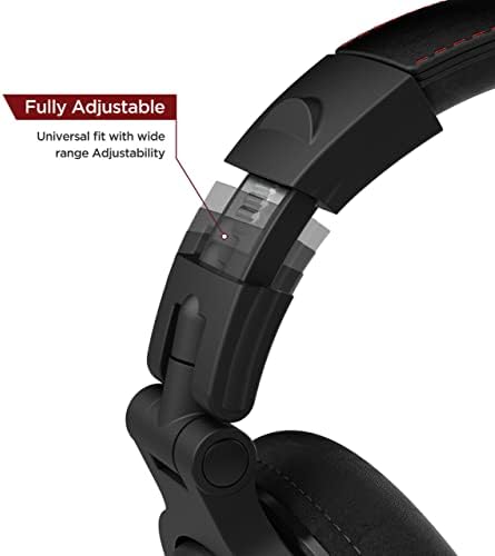 Thore Over-Ear Lightning Connector Headphones – Apple MFi Certified DJ Monitor Earphones with 50 mm Neodymium Drivers for Superior Sound Quality and Enhanced Noise Isolation (V200 Black/Red) – Ultimate Comfort for Music Lovers and Professionals on the Go
