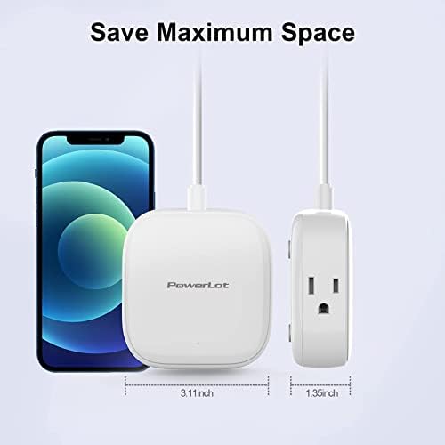 Travel-Ready Power Strip with 20 W USB-C Charging, 6 FT Extension Cord, ETL Certified Flat Plug Power Strip for i Phone 14/13/12 Pro Max and i Pad Pro/Air – Compact Mini Power Solution for Home and Office, High-Speed Device Charging
