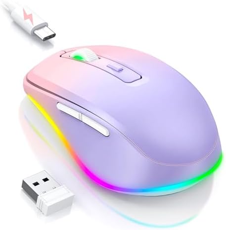 PEIOUS Rechargeable Wireless Mouse with LED – Innovative Jiggler Technology to Keep Your Computer Awake – Sleek Black Design for Optimal Comfort and Productivity