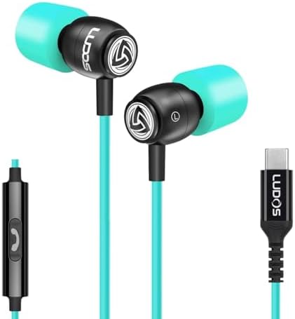 LUDOS Clamor Wired Earbuds – Premium Noise-Isolating In-Ear Headphones with Memory Foam Tips, Built-in Microphone, 5-Year Warranty – Perfect for i Phone and Samsung Users, Ideal for Students and Small Ears in Stylish Pink – Ultimate Sound Quality and Comfort for Everyday Use