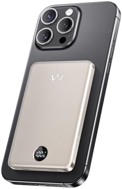 Ultra-Slim i WALK Magnetic Power Bank – 5000 m Ah Wireless Charger with LED Display for i Phone 16/15/14/13/12 Series – Ergonomic Design, Lightweight Portable Battery Pack for On-the-Go Charging