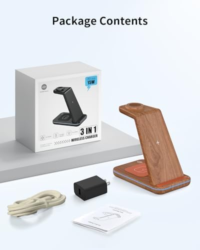 Magnetic Wireless Charging Station for i Phone 15/14/13/12 Pro Max & Apple Devices – Joy Geek 3-in-1 Fast Charger Pad for i Phone, Apple Watch Ultra 9-2, and Air Pods – Compact Design with Enhanced Compatibility and Secure Magnetic Alignment