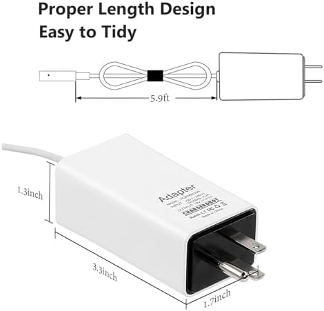 High-Efficiency 110 W Ga N 5-Port USB Fast Charger for Mac Book Pro – Ultimate L-Tip Power Adapter with Unmatched Charging Speed, Full Compatibility for 13/15/17 Inch Models, CE/FCC/ROHS Certified Safety Features, Durable 6 ft Cord Ideal for Mobile Professionals and Frequent Travelers