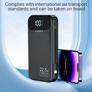 Ultra-Fast 27000 m Ah Portable Power Bank with Dual Built-in Cables and LCD Display – 22.5 W High-Capacity Charger for Smartphones, Tablets, and More – Ultimate Reliability and Efficiency for On-the-Go Charging