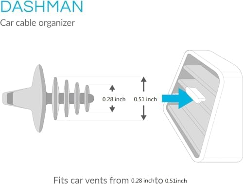 MOOY Dashman 2-Pack Car Vent Phone Holder & Cable Organizer – No Adhesive Required, Flexible Rubber Fins for Optimal Fit, Universal Compatibility with Most Car Vents, Enhanced Safety & Convenience for Hands-Free Driving