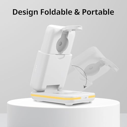 Ultimate 4-in-1 Magnetic Charging Station – SUPERV Foldable 5000 m Ah Power Bank for i Phone 16/15, Apple Watch, Air Pods & Samsung Galaxy S25/S24 – Fast Wireless Charger with Enhanced Mag-Safe Compatibility for Seamless Portability and Versatile Device Support