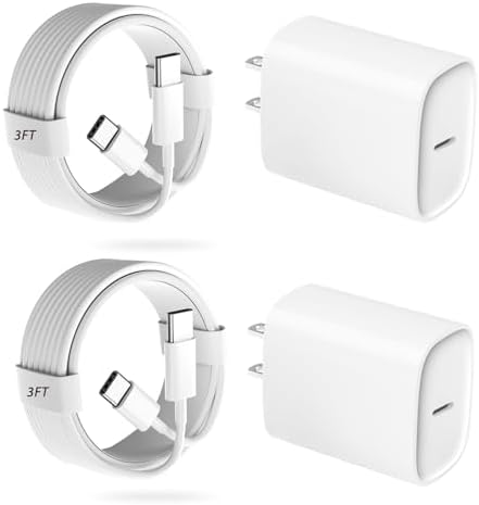 Unlock Rapid Charging Efficiency with the 20 W USB-C Power Adapter and 10 ft Cable – Ideal for i Phone 16, 15 Pro, and Galaxy S24 for Ultimate Portability and Convenience