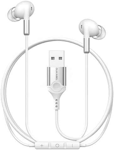 DUKABEL USB Gaming Earbuds – Superior In-Ear Headphones with Integrated Microphone for PC, PS4, PS5 | Ultra-Lightweight for Video Conferencing & Gaming | Exceptional Sound Clarity & Powerful Bass for an Engaging Experience – Effortless Plug-and-Play Setup