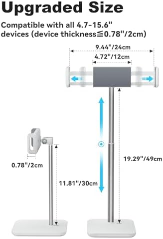 Tounee 360-Degree Ergonomic Tablet Stand – Ultimate Adjustable Desk Holder for i Pad Pro 12.9, Surface Pro & All 4.7-15.6″ Devices – Sturdy Clamp Design in Sleek Black for Enhanced Comfort and Productivity