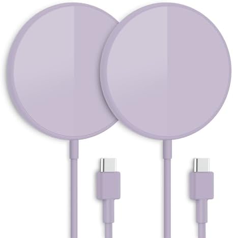 Magnetic Wireless Charger Duo for i Phone 16/15 Series – 20 W Fast Charging Pad with USB-C Power Delivery, Mag Safe-Compatible Dual Pack for Effortless Charging of i Phone 16 Pro, 15 Pro Max & Air Pods 3 – Sleek, Portable, and Durable Accessory for Home and Office Use