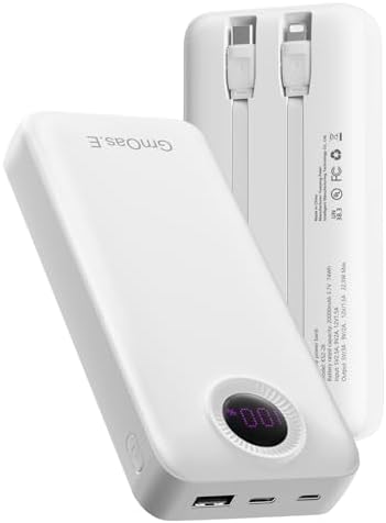 Ultra-High Capacity 20000 m Ah Portable Power Bank with 22.5 W Quick Charge – Multi-Device Charger for i Phone 16/15 Series, Samsung Galaxy & More – Sleek Pearl White Design for On-the-Go Power Solutions