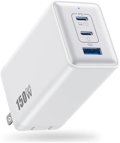 Ultimate 150 W USB-C Charging Hub – Compact Multi-Device Power Adapter with 3 Fast-Charging Ports for Mac Book Pro, i Phone 16, Galaxy S24, and Dell Laptops – Enhanced Efficiency with Ga N Technology for Professionals on the Go