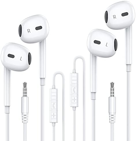 MOSWAG High-Fidelity Wired Earbuds with Built-In Microphone – Universal 3.5 mm Jack Earphones for Smartphones, Laptops, MP3 Players & More – Lightweight, Tangle-Free Design for Ultimate Comfort and Durability