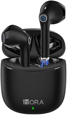Premium Wireless Earbuds with Bluetooth 5.3 – 1 Hora Sports Headphones Offering Deep Bass Sound and Extended Battery Life, Ergonomic In-Ear Design for Active Lifestyles – Compatible with i Phone, Android, Tablets, and Laptops – Superior Audio Experience in a Compact Charging Case