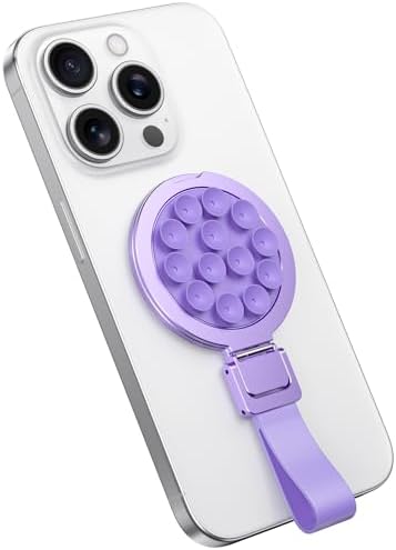 KEEPRO Purple Magnetic Suction Cup Phone Mount Stand for Mag-Safe: Ultimate Hands-Free Selfie Grip for i Phone 16/15/14/13/12/Pro Max/Pro/Plus/Mini – Perfect for Tik Tok Videos and Mirror Use, Effortless Installation with Strong Hold and Stylish Design