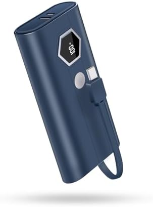 Miady 30 W Fast Charging Power Bank – 10,000 m Ah Portable Charger with Built-in USB-C Cable & LED Display for i Phone 16/15/14/13, Galaxy, Android & i Pad – Ultimate Travel Companion with Enhanced Compatibility and Speed
