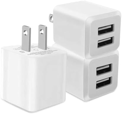 Maximize Your Charging Efficiency with the 3-Pack Dual-Port USB Wall Charger Cube – Fast Charging Adapter for i Phone 15, 14, 13, 12, 11 & More – Compact Power Block for Home, Office, or Travel Use – Durable Design for Simultaneous Device Charging