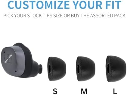 Transform Your Audio Experience with Comply True Grip Premium Memory Foam Earbud Tips for Sennheiser Momentum 3 & 4 | Ultimate Comfort & Noise Isolation | Large Black (3 Pairs) with Essential Cleaning Tool | Perfect Fit for Music Lovers