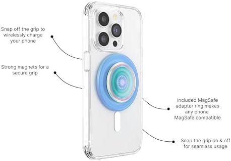 Mag Safe Pop Grip and Stand – Premium Magnetic Phone Accessory for i Phone – Customizable and Swappable Design for Optimal Grip and Hands-Free Convenience – Compatible with Wireless Charging, Elegant Black Finish for Enhanced Mobile Experience