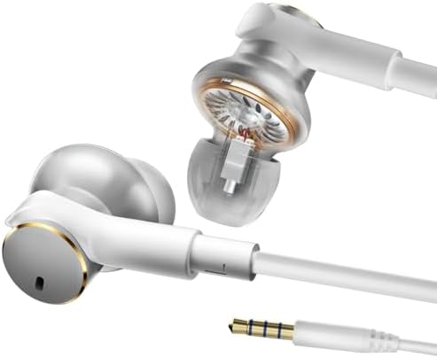 High-Fidelity Wired Earbuds with Four Drive Units – Immersive Noise-Cancelling In-Ear Headphones for Powerful Bass and Crystal Clear Sound – Universal 3.5 mm Jack for Seamless Compatibility – Comfortable Design with Built-in Microphone for Hands-Free Calls – Ideal for Music Lovers and Daily Use