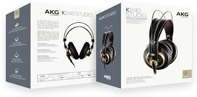 AKG K240 Studio Headphones in Luxurious Gold – Premium Over-Ear Design for High-Fidelity Audio Monitoring – Unmatched Comfort & Durability for Audiophiles and Audio Professionals – Perfect for Studio and Casual Listening