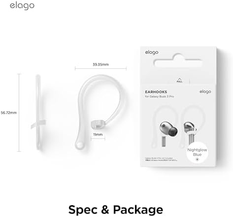 Ergonomic Anti-Slip Ear Hooks for Samsung Galaxy Buds 3 & 3 Pro – elago’s Premium Comfort Enhancements for Secure Audio Enjoyment (White)