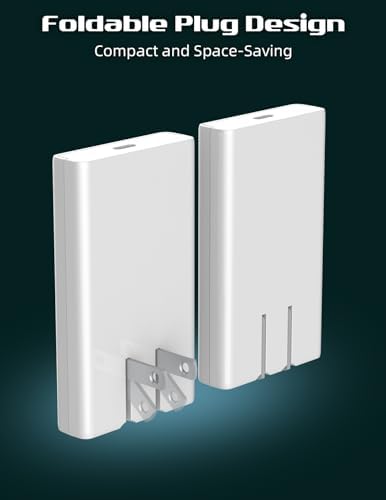 Revolutionary 65 W Ga N PD USB-C Folding Charger Adapter – Dual Ports for Lightning-Fast Charging of i Phone 15/16 Pro Max, Galaxy S24/Z Fold, i Pad Air/Pro, and Mac Book – Ultra-Slim Design for Ultimate Portability and Enhanced Device Compatibility