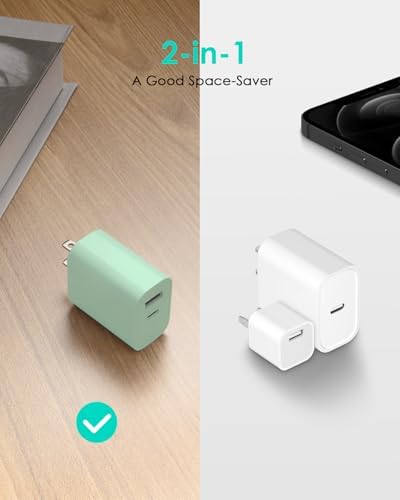 4-Pack Fast Charging USB C Charger Block – Dual Port Multiport Adapter with PD 20 W USB-C & QC 3.0 USB-A for i Phone 16/15/14/13/12/11/X/8, i Pad, Samsung Galaxy, Google & More – Ultimate Charging Solution for Home, Office, and Travel