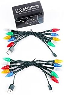 YAGE Tale LED Christmas Light Phone Charger Cord – 50 Inch USB Cable with 10 Multicolor LED Bulbs for i Phone Compatibility – Fast Charging and Festive Decor for Holiday Joy – Perfect Holiday Accessory for Students and Travelers