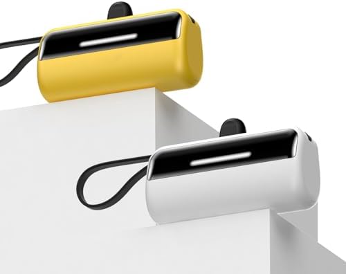 Compact Dual-Pack Portable Power Bank 5500 m Ah with Built-in Cables and Stand – 22.5 W Fast Charger for i Phone 16/15/14, Samsung Galaxy & Android Devices – Lightweight Travel Essential for Quick Charging and Easy Portability – Smart LED Display for Battery Life Monitoring