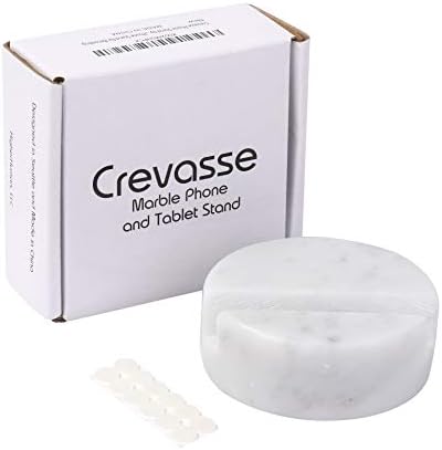 Crevasse Phone Stand Premium Carrara Marble Cell Phone Holder for Cellphone or Tablet on Your Desk, Counter, Table or Nightstand. Luxurious Solid Real Stone Phone Stand for Recording – Enhanced Compatibility and Speed