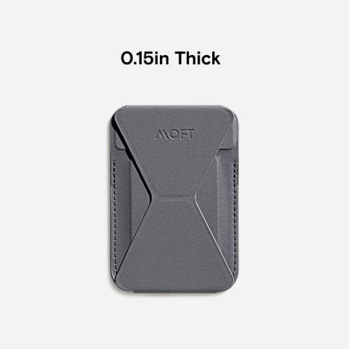 MOFT MagSafe Wallet Stand for iPhone 15/14/13/12 Series MagSafe Compatible Phone Stand with 3 Viewing Angles (Cool Gray) – Enhanced Compatibility and Speed