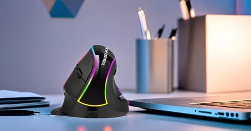 Elevate Your Comfort and Efficiency with the J-Tech Digital Wireless Ergonomic Mouse – Dual Mode Bluetooth & USB Connectivity, Rechargeable, Adjustable DPI Up to 3200 for Laptops, Desktops, PCs, and Macs – Sleek White Design for Modern Workspaces