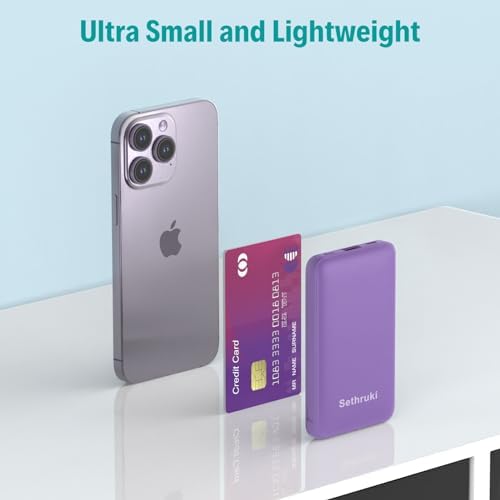 Ultra-Slim 6000 m Ah Portable Charger with Built-in Cables – Lightweight Fast Charging Power Bank for i Phone, Samsung, and Android Devices – Perfect Travel Companion for On-the-Go Power Solutions