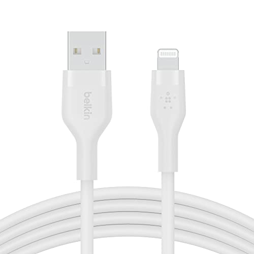 Belkin Boost Charge Flex Silicone USB Type A to Lightning Cable 2-Pack (3.3 FT) – MFi Certified Durable Charging Solution for i Phone 13, 12, 11, Pro, Max, Mini, SE, i Pad – Enhanced Flexibility and Fast Charging Performance in Sleek Black Finish