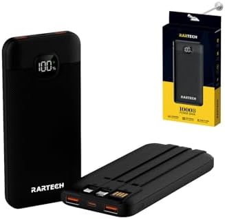 Ultimate Travel Power Bank: 10,000 m Ah Portable Charger with Built-in Cables for Fast Charging – 22.5 W Multi-Device Support for i Phone and Samsung – Compact and Durable External Battery with 5 Output Ports for On-the-Go Convenience